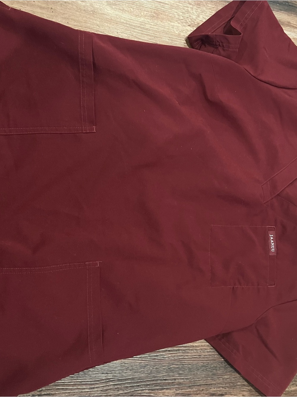 Jaanuu Wine V-Neck Scrub Top